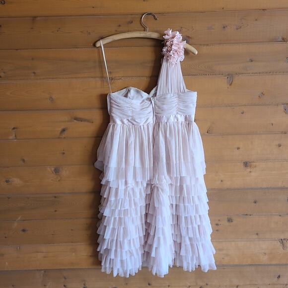 H&M One Shoulder Ruffle Dress - Cream - Picture 3 of 5
